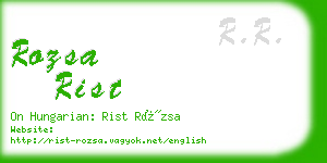 rozsa rist business card